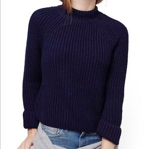 Top shop navy mock neck sweater
